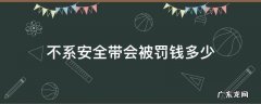不系安全带会被罚钱多少 不系安全带最高罚款多少