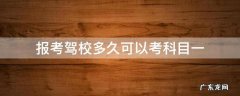 驾校报名了多久可以考科目一 报考驾校多久可以考科目一