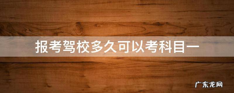 驾校报名了多久可以考科目一 报考驾校多久可以考科目一