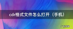 手机 cdr格式文件怎么打开（手机怎么打开cdr文件用什么打开）