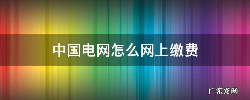 中国电网怎么网上缴费 中国电网如何缴费