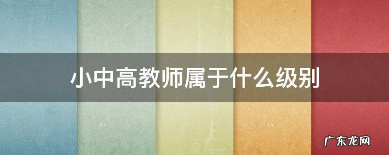 教师中高是什么级别 小中高教师属于什么级别