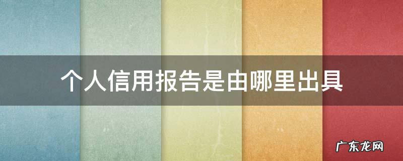 个人信用报告是由哪里出具 个人信用报告是由谁出具