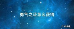勇气之证怎么获得 勇气之证怎么获得 世界