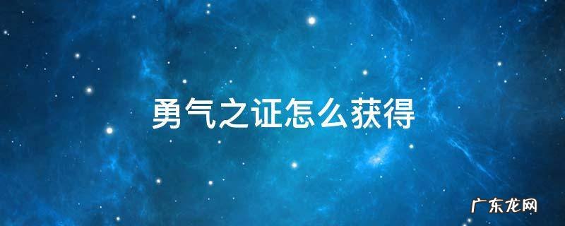 勇气之证怎么获得 勇气之证怎么获得 世界