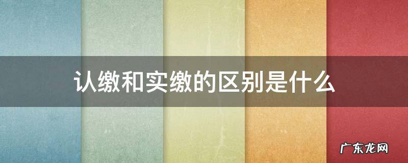 什么叫实缴和认缴 认缴和实缴的区别是什么