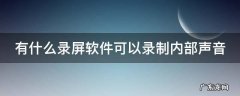 有什么录屏软件可以录制内部声音呢 有什么录屏软件可以录制内部声音