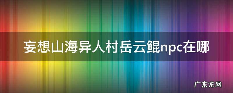 妄想山海岳云鲲npc在哪个异人村 妄想山海异人村岳云鲲npc在哪