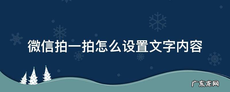 微信中的拍一拍如何设置文字 微信拍一拍怎么设置文字内容