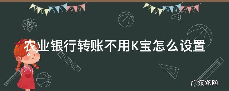 农业银行转账不用K宝怎么设置 农业银行转账不用K宝怎么设置