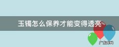 玉镯怎么保养才能变得透亮碧 玉镯怎么保养才能变得透亮