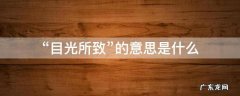 目光的意思解释 “目光所致”的意思是什么