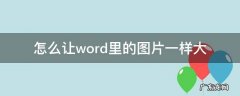 怎么让word里所有的图片一样大 怎么让word里的图片一样大