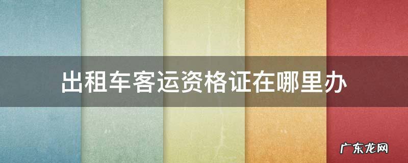 出租车客运资格证在哪里办 出租车客运资格证在哪里办需要多少钱