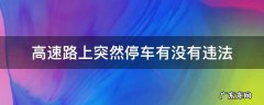 高速前面车子突然停车 高速路上突然停车有没有违法