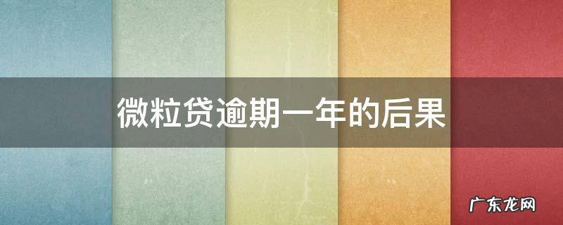 微粒贷逾期了有什么后果 微粒贷逾期一年的后果