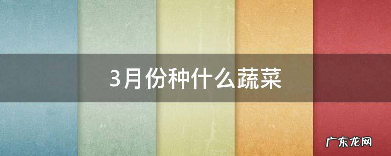 3月份种什么蔬菜 3月份种什么蔬菜合适北方