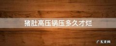 猪肚高压锅压多久才烂 猪肚高压锅压几分钟会烂