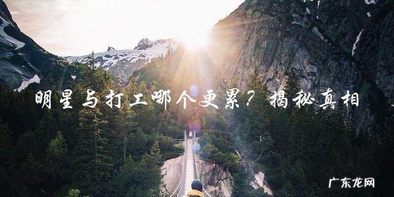 明星与打工哪个更累?答案惊人!