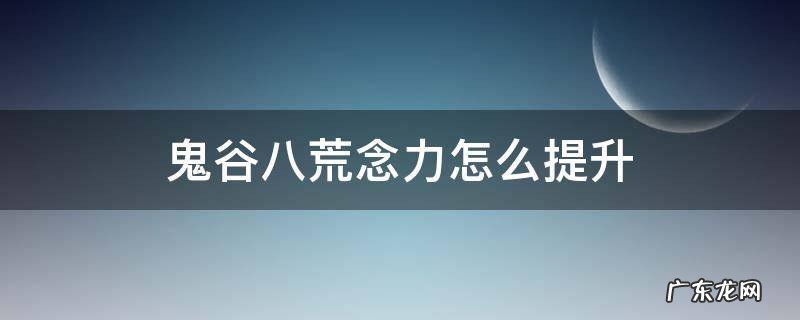 鬼谷八荒念力怎么提升上限 鬼谷八荒念力怎么提升