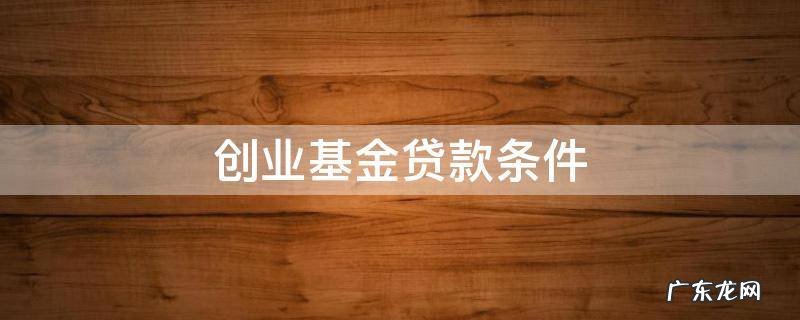 创业基金怎么贷款 创业基金贷款条件