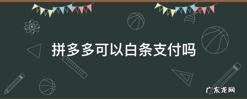 京东白条可以付拼多多吗 拼多多可以白条支付吗