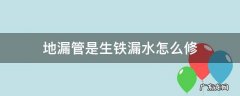 生铁水管漏水怎么办 地漏管是生铁漏水怎么修