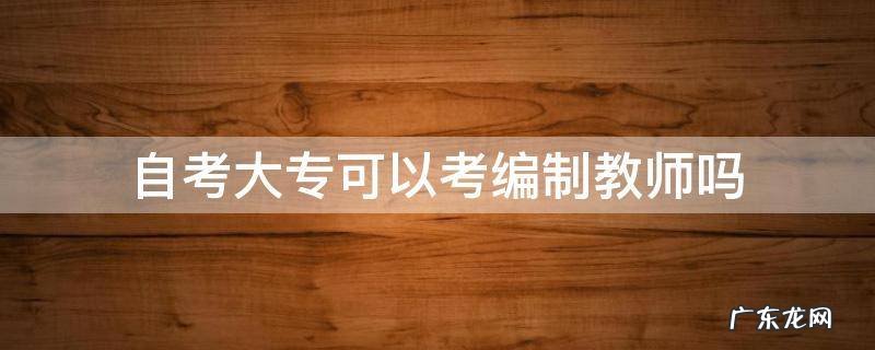 自考大专可以考编制教师吗 自考的大专学历可以考教师编制吗