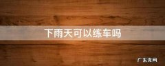 下雨天可以练车吗 驾校下雨天可以练车吗