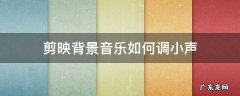 剪映背景音乐如何调小声 剪映背景音乐如何调小声原声不变