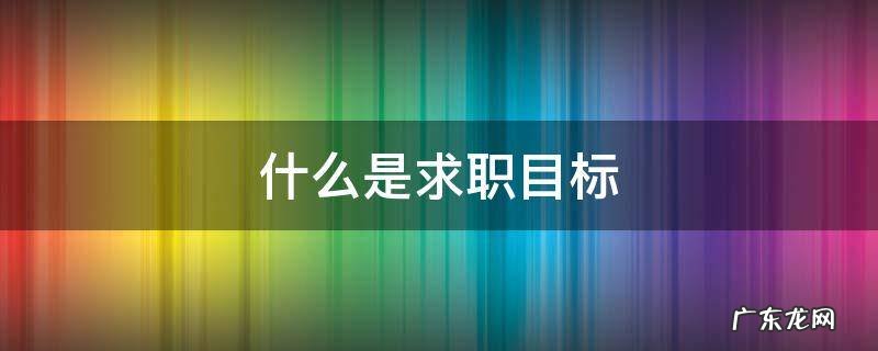 什么是求职目标 求职目标明确