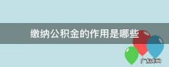 缴纳公积金的作用是哪些 缴纳住房公积金有什么用