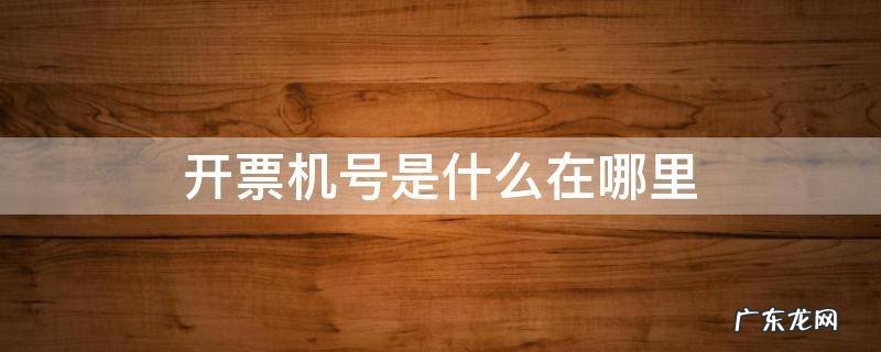 开票机号是什么在哪里 开票机号是什么在哪里看