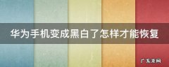 华为手机变成黑白了怎样才能恢复 华为手机变成黑白了怎样才能恢复出厂设置