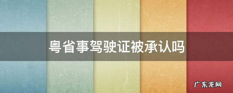 粤省事的驾驶证能不能相当于驾驶证 粤省事驾驶证被承认吗