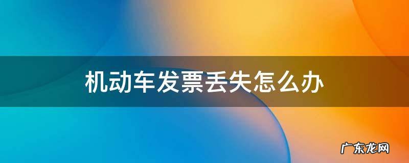 机动车发票丢失怎么办理上户 机动车发票丢失怎么办