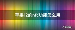 苹果12的nfc功能怎么用 苹果12的nfc功能怎么用门禁卡
