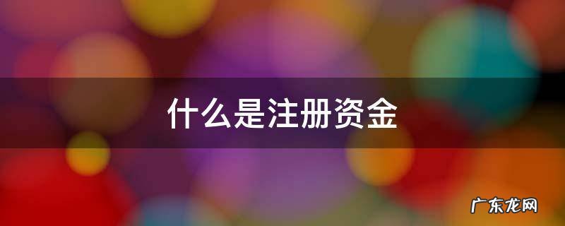 什么是注册资金 什么是注册资金印花