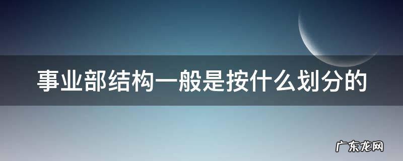 事业部结构一般是按什么划分的部门 事业部结构一般是按什么划分的