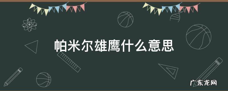 帕米尔雄鹰是什么意思 帕米尔雄鹰什么意思
