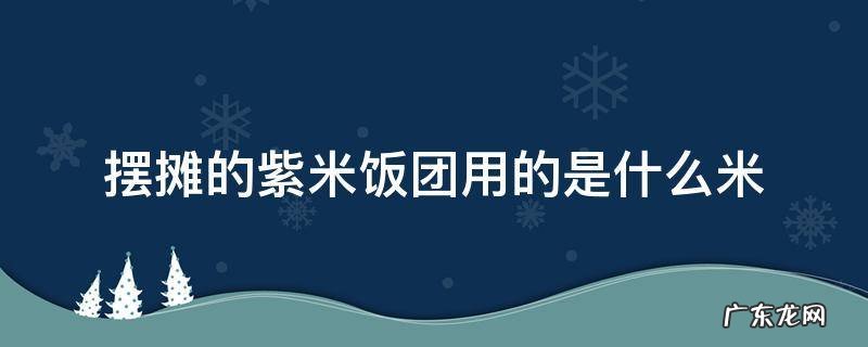 摆摊早餐紫色糯米饭团的做法 摆摊的紫米饭团用的是什么米