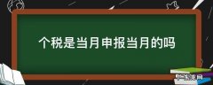个税是当月申报当月的吗 个税是当月申报当月还是当月申报上月