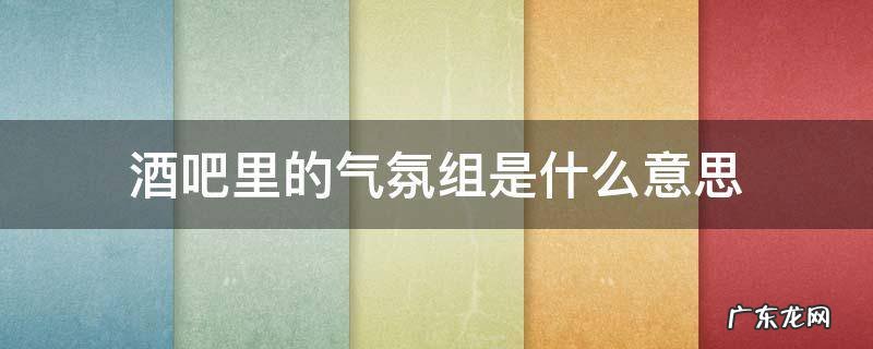 酒吧里的气氛组是做什么的 酒吧里的气氛组是什么意思