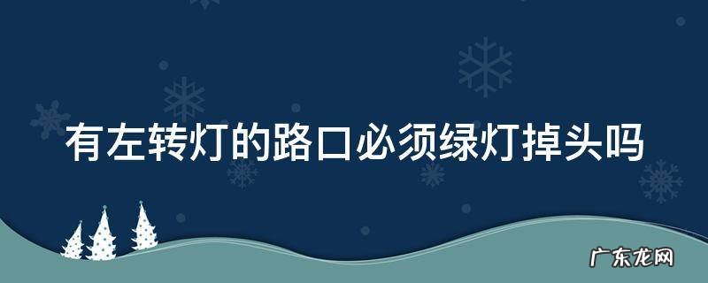 有左转灯的路口必须绿灯掉头吗 有左转灯的路口必须绿灯掉头吗