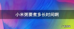 小米粥要煮多长时间啊