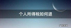 个人所得税如何退出以前的公司 个人所得税如何退