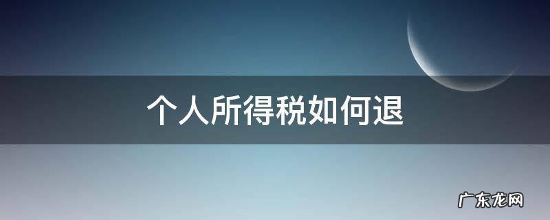 个人所得税如何退出以前的公司 个人所得税如何退