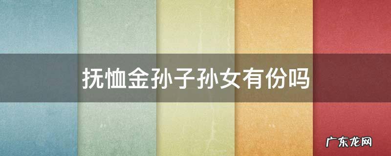 抚恤金可以分给儿子和孙子吗? 抚恤金孙子孙女有份吗
