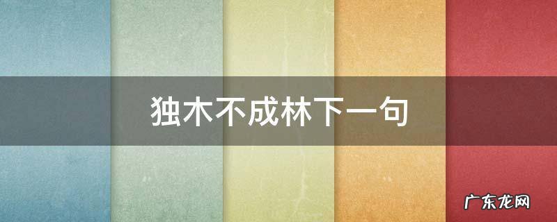 独木不成林下一句 一人不成众独木不成林下一句