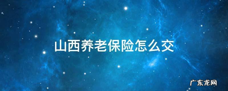 山西养老保险怎么交